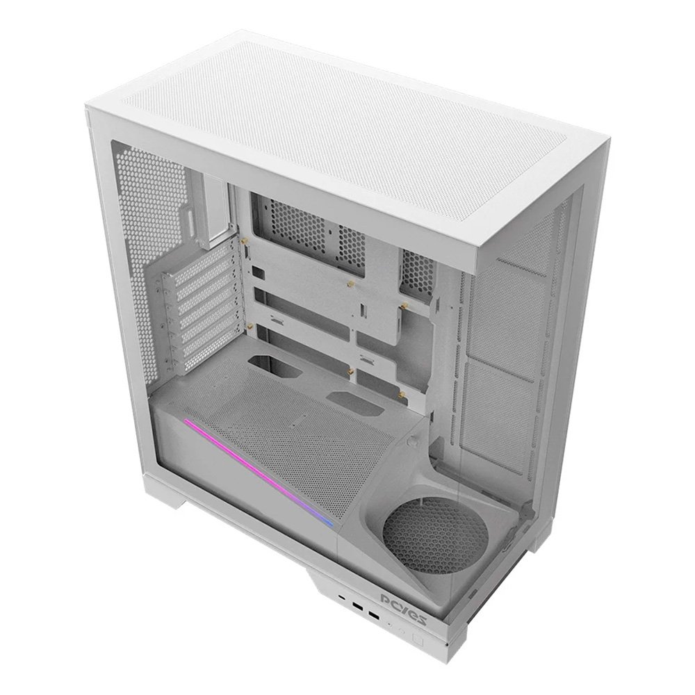 Gabinete Gamer PCYES Forcefield Flow, Mid Tower, RGB, Lateral em Vidro, White Ghost - Gfffwg Gabinete Gamer PCYES Forcefield Flow, Mid Tower, RGB, Lateral em Vidro, White Ghost - Gfffwg