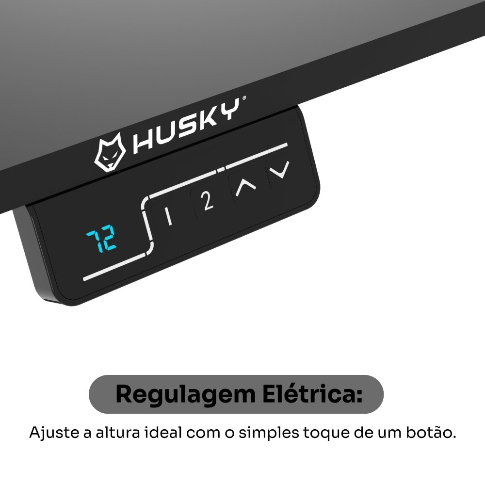 Mesa Office Husky Zenith 200 - Regulagem Elétrica de Altura, Suporta Até 70kg, 2 Memórias, Bivolt, Preta - HDO200PT Mesa Office Husky Zenith 200 - Regulagem Elétrica de Altura, Suporta Até 70kg, 2 Memórias, Bivolt, Preta - HDO200PT