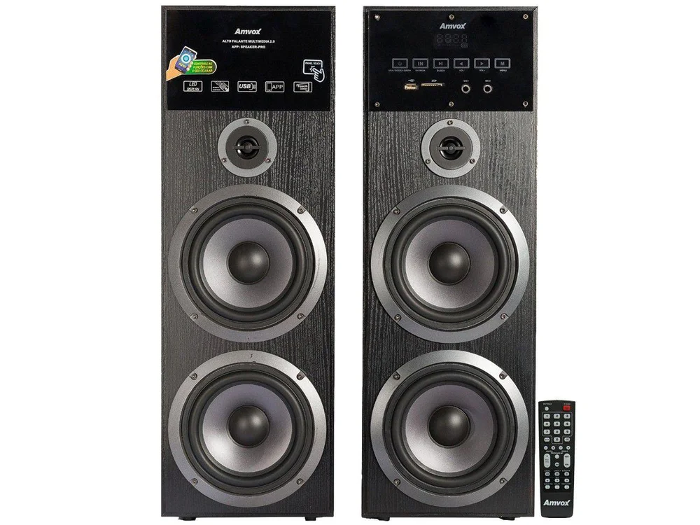 Caixa Amplificada Amvox 480w Aca 480 Preta - Bivolt Caixa Amplificada Amvox 480w Aca 480 Preta - Bivolt
