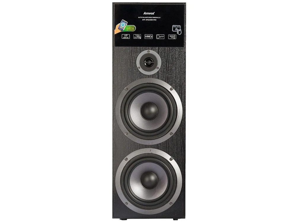 Caixa Amplificada Amvox 480w Aca 480 Preta - Bivolt Caixa Amplificada Amvox 480w Aca 480 Preta - Bivolt
