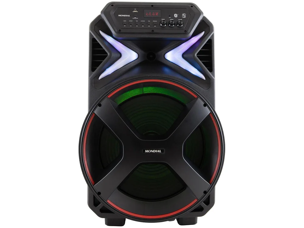 Caixa De Som Mondial CM700, Amplificada, Bluetooth, Entradas USB, Auxiliar Mic Guitar Rádio Fm, Bateria 700w