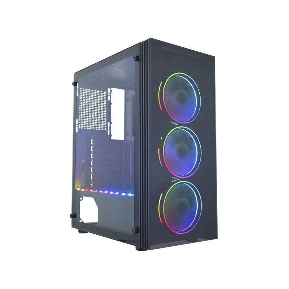Gabinete Gamer K-mex, Asgard Ritmico, RGB, ATX, 3 FANs, Preto - CG-05Z5