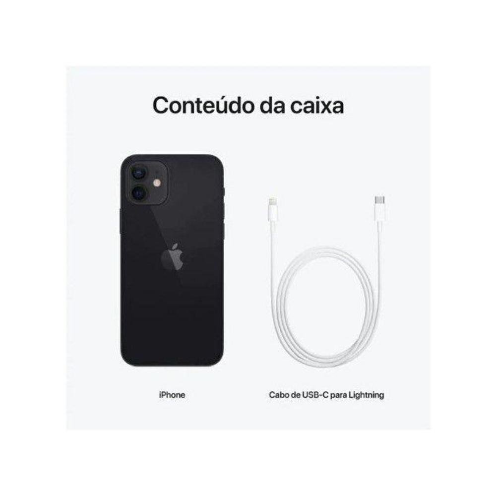 iPhone 12 Apple 128GB Preto Tela 6,1? 12MP iOS