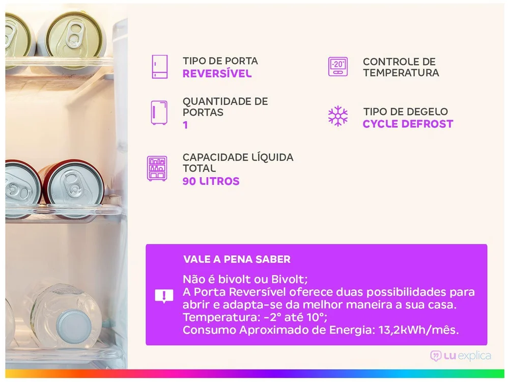 Frigobar Electrolux 90L Branco Efficient EM90 Frigobar Electrolux 90L Branco Efficient EM90