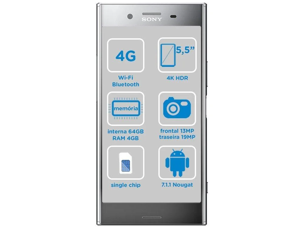 Smartphone Sony Xperia XZ Premium 64GB Cromado