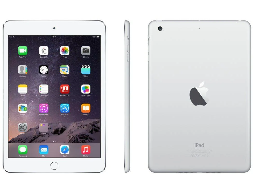 Apple iPad mini3 128GB Wi-Fi A1600 シルバー iPad Mini 3 Apple 128GB Prata Tela 7,9”