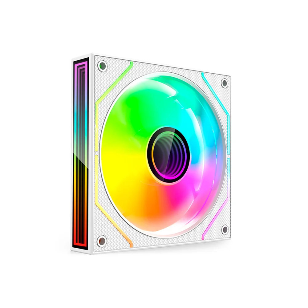 Cooler Fan F9‑l300wh C3tech RGB 120 mm LED RGB Espelho Infinito, Moldura Slim, Molex 4‑pinos - Branco Cooler Fan F9‑l300wh C3tech RGB 120 mm LED RGB Espelho Infinito, Moldura Slim, Molex 4‑pinos - Branco