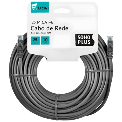 Cabo De Rede Efacini Cat6 Furukawa 100% Cobre, Anatel 25 Metros