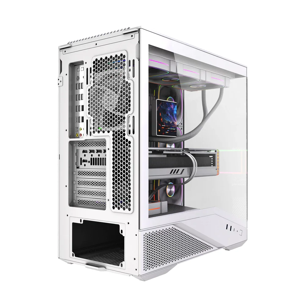 Gabinete Gamer Round5 Icebox White Atxcom 4 Fans Vidro Fontal Sem Fonte - 7412 Gabinete Gamer Round5 Icebox White Atxcom 4 Fans Vidro Fontal Sem Fonte - 7412