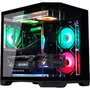 Gabinete Gamer Aquário K-mex Ângulo Cg-01kv, Painel Duplo Frontal Em Vidro Temperado, Usb 3.2, Micro-atx, Preto - Cg01kvrh001cb0x