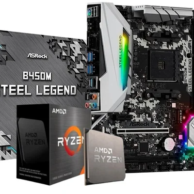 Kit Upgrade Amd Ryzen 5 5500, Placa Mãe B450m Am4