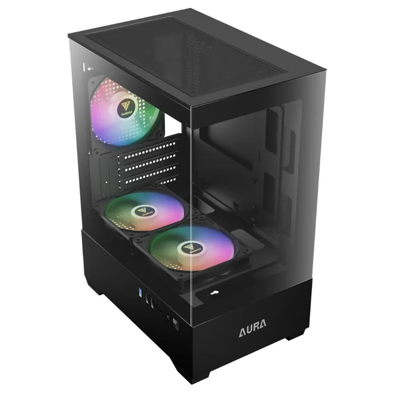 Gabinete Gamer Gamdias Aura Gc9m Elite 3 Fans S/fonte Micro Atx Preto