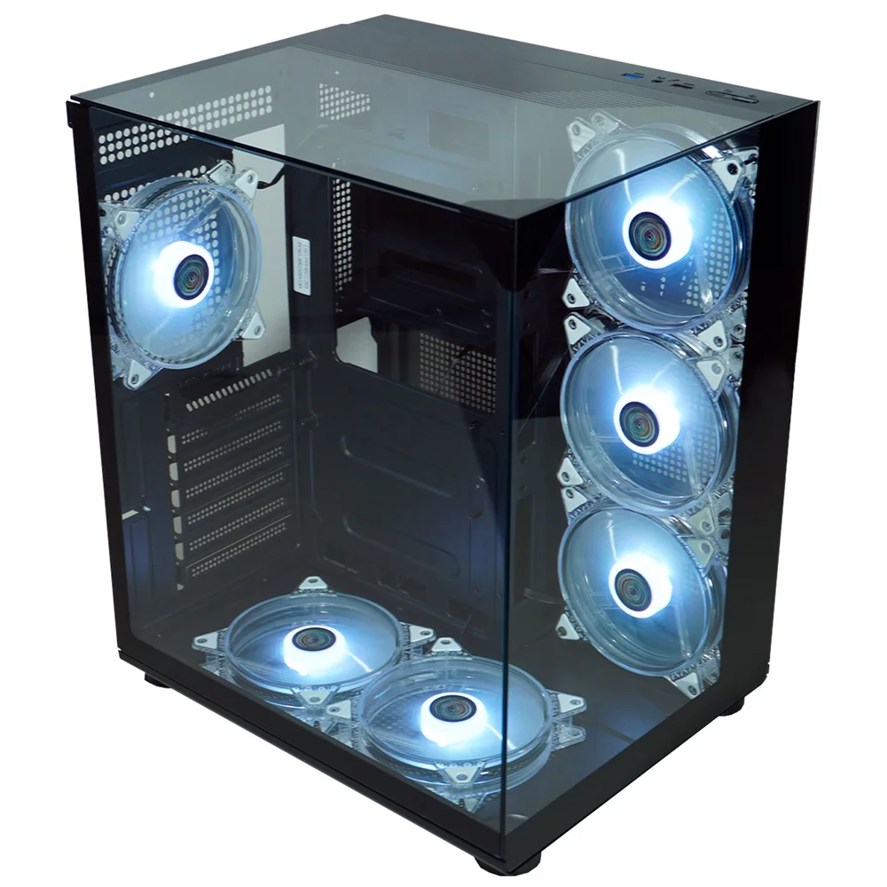 Gabinete Gamer Aquário K-mex Cg-01p4 - Vidro Temperado - Micro Atx - Preto - Cg01p4rh001cbox