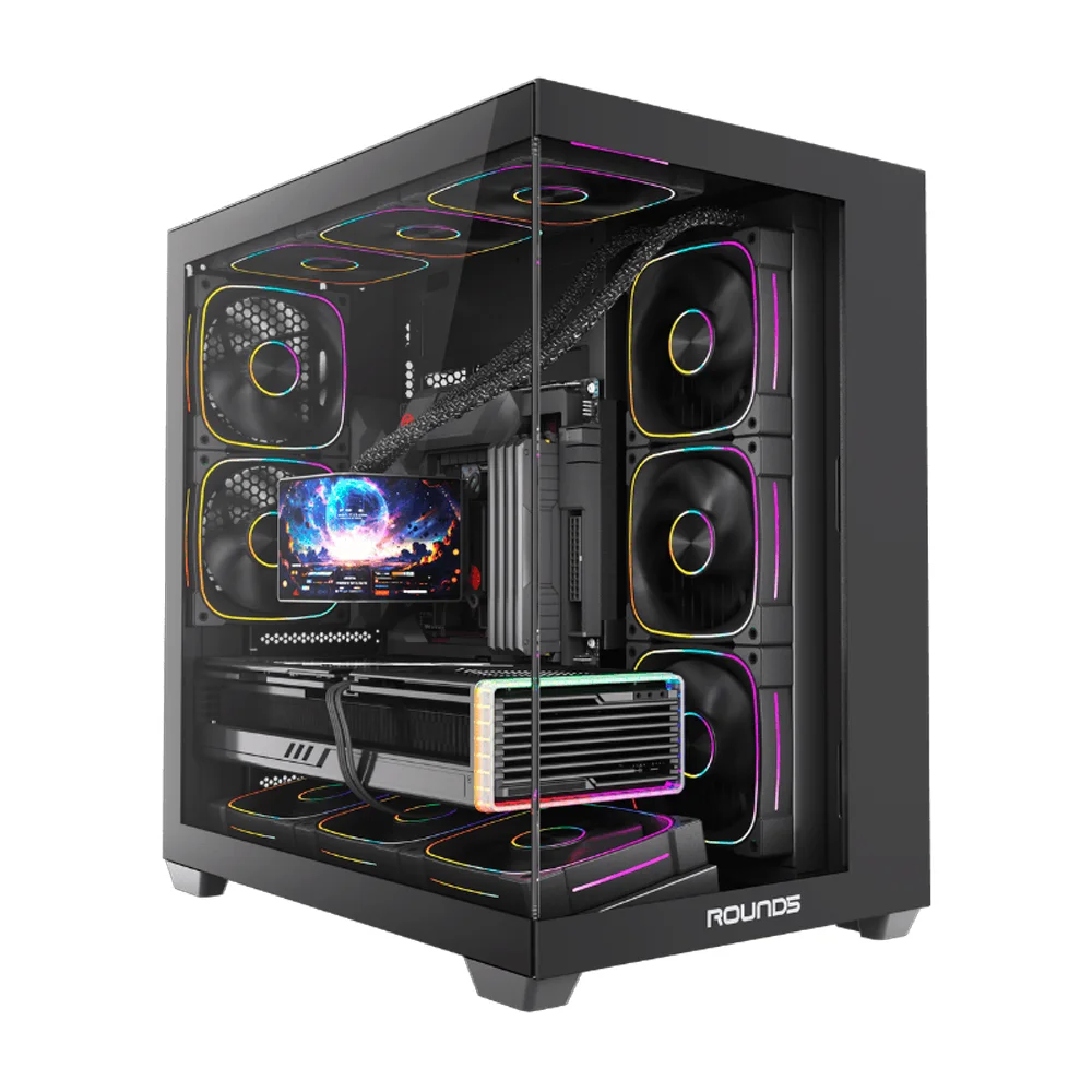 Gabinete Gamer Round5 Asuka Mid Tower Atx Sem Fans Preto Gabinete Gamer Round5 Asuka Mid Tower Atx Sem Fans Preto
