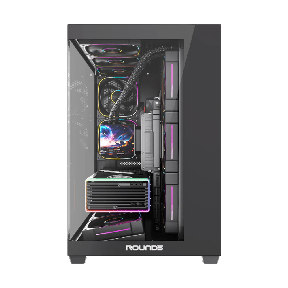 Gabinete Gamer Round5 Asuka Mid Tower Atx Sem Fans Preto Gabinete Gamer Round5 Asuka Mid Tower Atx Sem Fans Preto