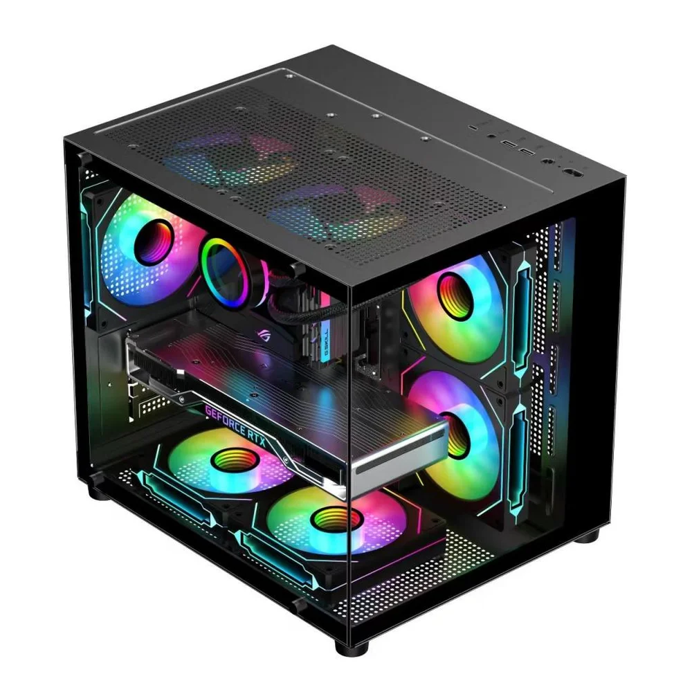 Gabinete Gamer Aquário M-atx Preto G-fire Usb Tipo C - Vidro, Sem Fonte/fans, Cg300b