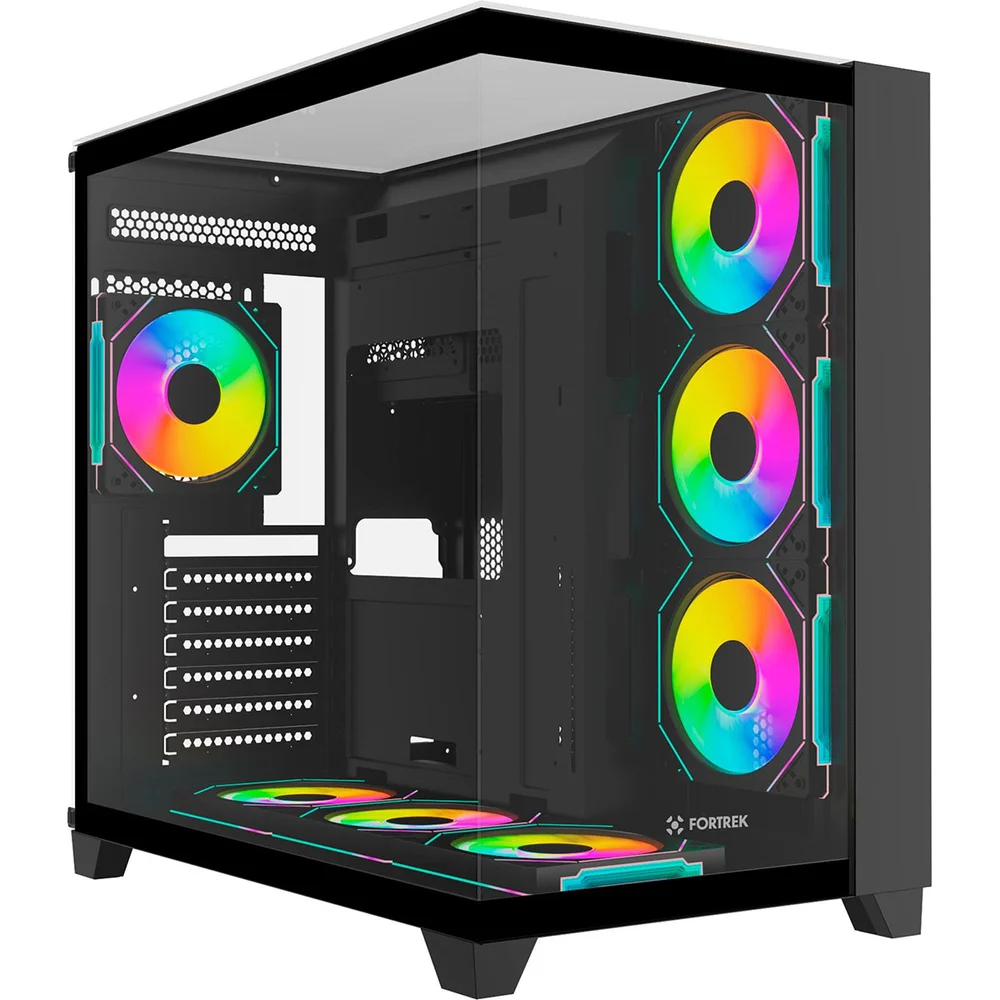 Gabinete Gamer Full Tower Sem Fan Sem Fonte Clarity Fortrek Preto 86946