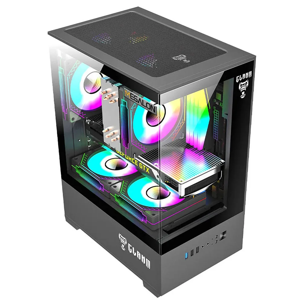 Gabinete Clanm Megalon Mini Tower Preto mATX mini-ITX 4 Slots VGA 280mm ATX Gabinete Clanm Megalon Mini Tower Preto mATX mini-ITX 4 Slots VGA 280mm ATX