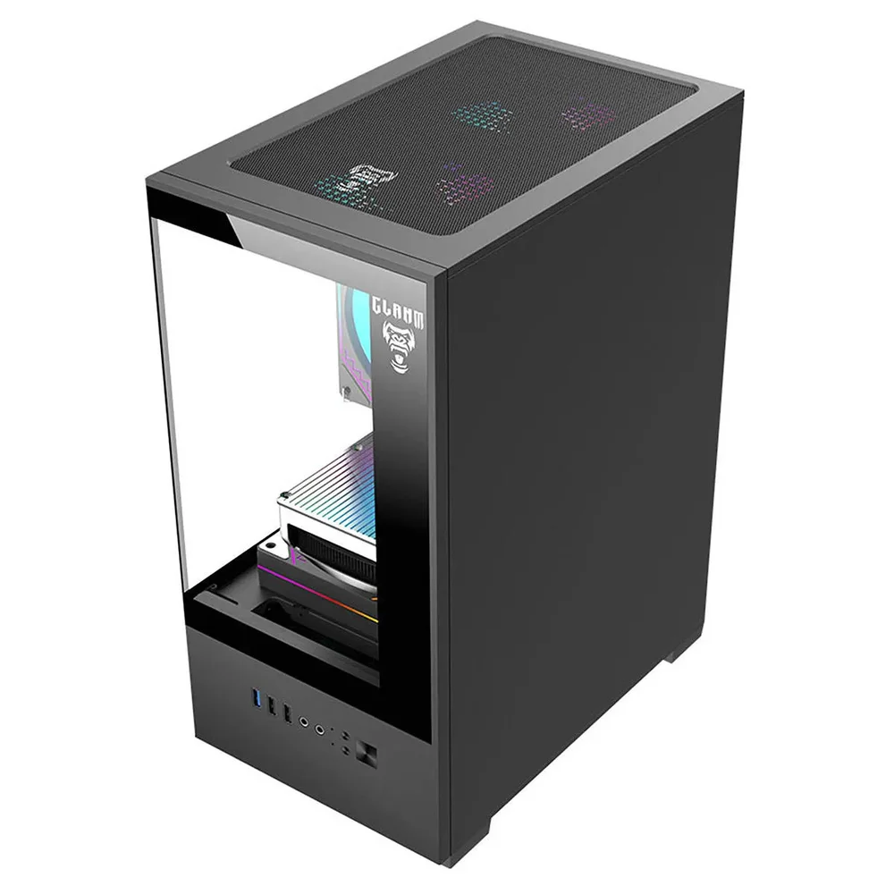 Gabinete Clanm Megalon Mini Tower Preto mATX mini-ITX 4 Slots VGA 280mm ATX Gabinete Clanm Megalon Mini Tower Preto mATX mini-ITX 4 Slots VGA 280mm ATX