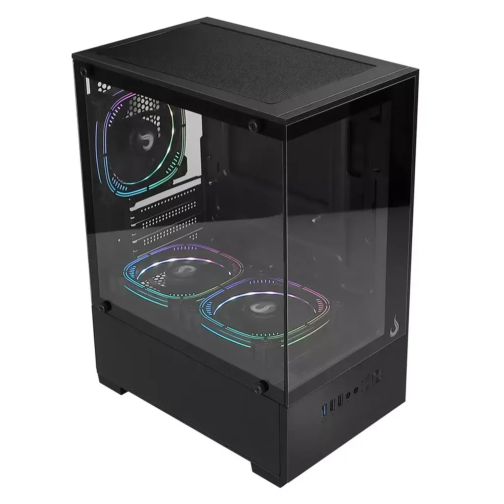 Gabinete Gamer Rise Mode Prisma Glass 01 Black S/ Fans - Rm-ca-prs-01-fb Gabinete Gamer Rise Mode Prisma Glass 01 Black S/ Fans - Rm-ca-prs-01-fb