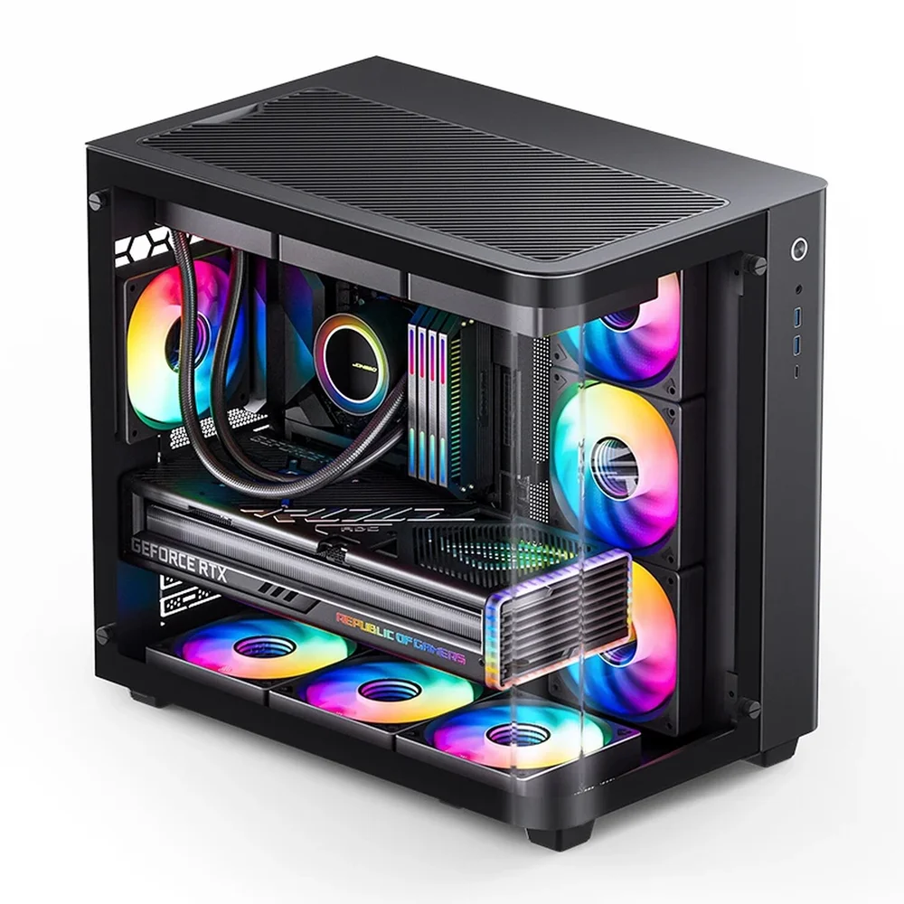 Gabinete Gamer Premium Jonsbo Tk-3 Black Aquário Vidro Curvo Atx Usb-c Preto Gabinete Gamer Premium Jonsbo Tk-3 Black Aquário Vidro Curvo Atx Usb-c Preto