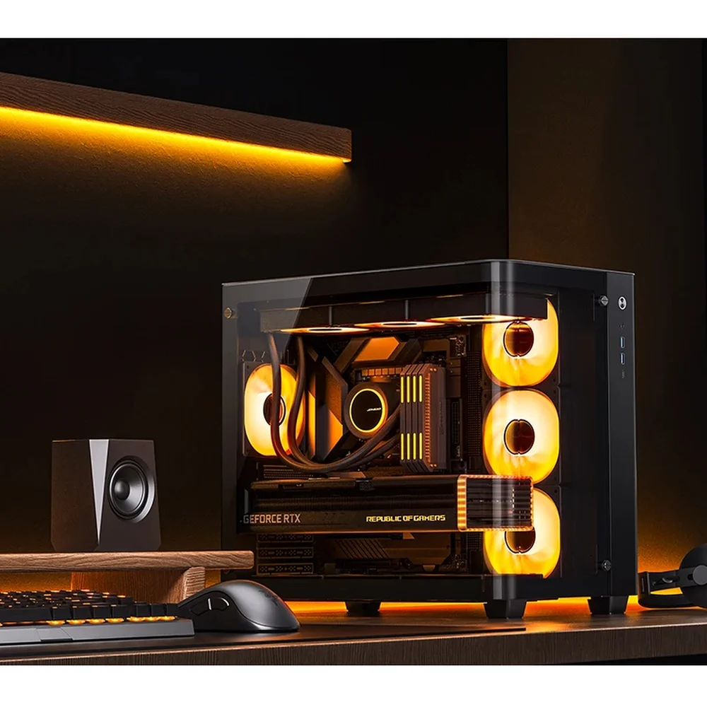 Gabinete Gamer Premium Jonsbo Tk-3 Black Aquário Vidro Curvo Atx Usb-c Preto Gabinete Gamer Premium Jonsbo Tk-3 Black Aquário Vidro Curvo Atx Usb-c Preto