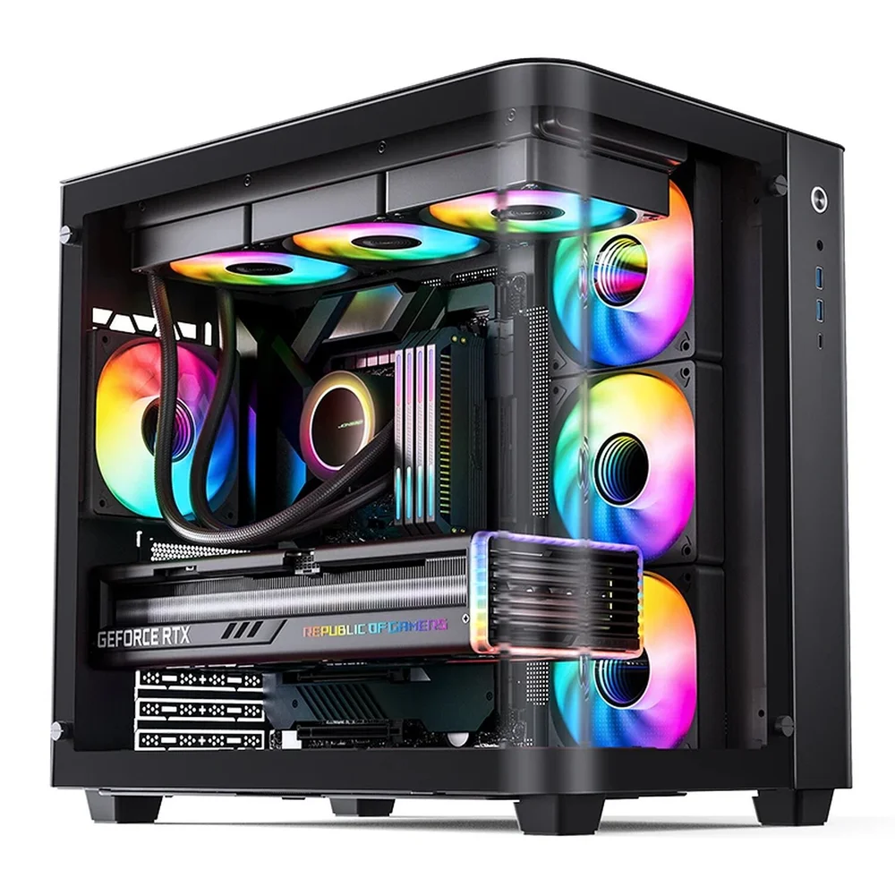 Gabinete Gamer Premium Jonsbo Tk-3 Black Aquário Vidro Curvo Atx Usb-c Preto Gabinete Gamer Premium Jonsbo Tk-3 Black Aquário Vidro Curvo Atx Usb-c Preto