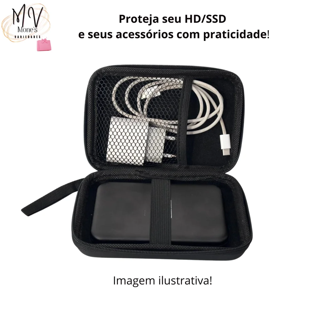 Estojo Proteção Capa Para Case Hd SSD Neoprene Antichoque F3 Estojo Proteção Capa Para Case Hd SSD Neoprene Antichoque F3