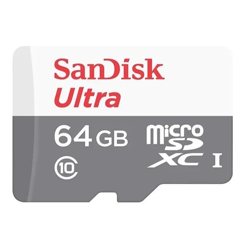 Cartão De Memória Sandisk MicroSD, 64GB, 100MB/s, Ultra Classe 10 Uhs-I  SDSDQUNR-064G-GN3MA