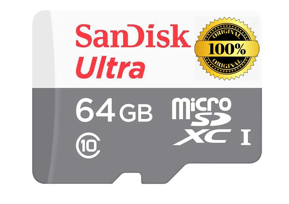 Cartão De Memória Sandisk MicroSD, 64GB, 100MB/s, Ultra Classe 10 Uhs-I  SDSDQUNR-064G-GN3MA