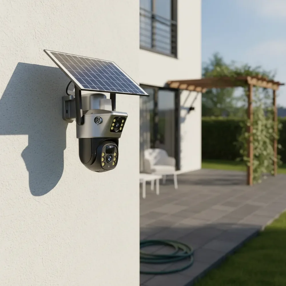 Camera Segurança Solar 4g Wifi Lente Dupla Visão Noturna Colorida 2mg