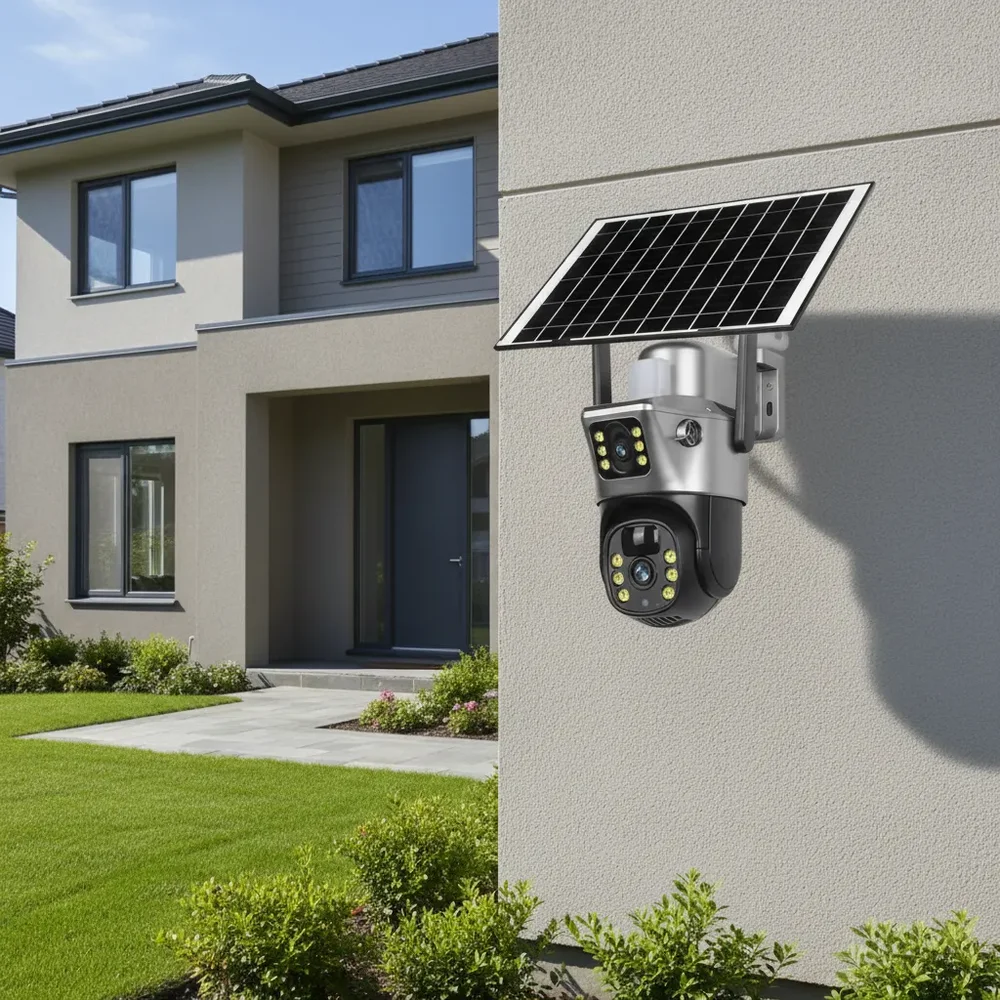 Camera Segurança Solar 4g Wifi Lente Dupla Visão Noturna Colorida 2mg