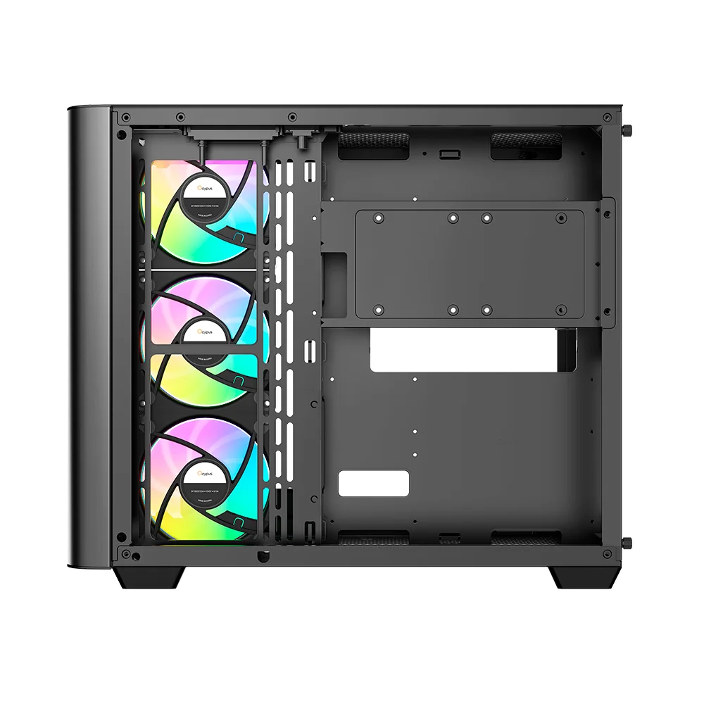 Gabinete Gamer Ocypus Iota C70 Curve Atx ARGB Digital Com Fan Preto