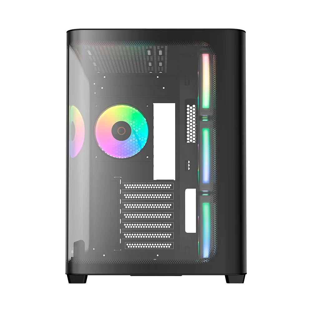 Gabinete Gamer Ocypus Iota C70 Curve Atx ARGB Digital Com Fan Preto