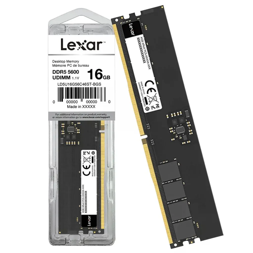 Memória Lexar, 16gb Ddr5, 5600mhz, Cl46, Ld5u16g56c46st-bgs Memória Lexar, 16gb Ddr5, 5600mhz, Cl46, Ld5u16g56c46st-bgs