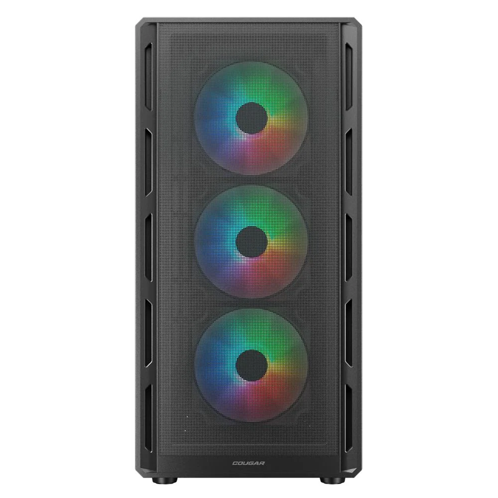 Gabinete Cougar Airface Pure RGB Atx Mid Tower Lateral De Vidro Temperado Usb 3.0 Com 4 Fan Preto 382ga50.0001