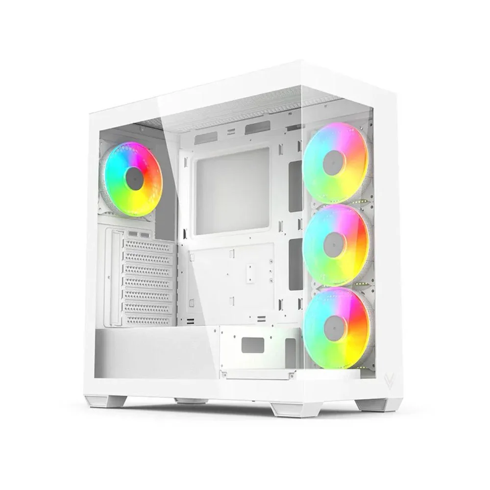 Gabinete Gamer Aquário Hi Level Lv510wh - Vidro Temperado - 4 Coolers Inclusos - Atx - Branco Gabinete Gamer Aquário Hi Level Lv510wh - Vidro Temperado - 4 Coolers Inclusos - Atx - Branco