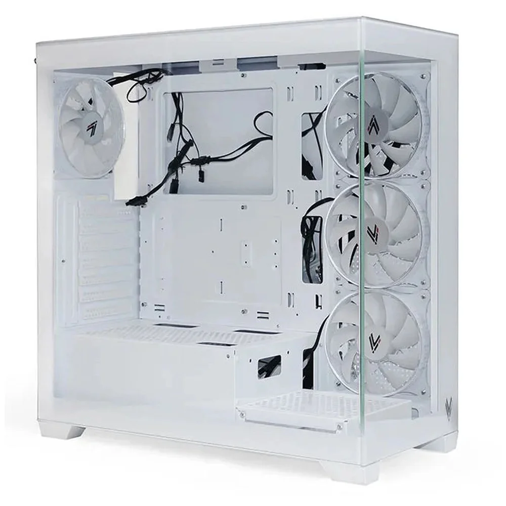 Gabinete Gamer Aquário Hi Level Lv510wh - Vidro Temperado - 4 Coolers Inclusos - Atx - Branco Gabinete Gamer Aquário Hi Level Lv510wh - Vidro Temperado - 4 Coolers Inclusos - Atx - Branco