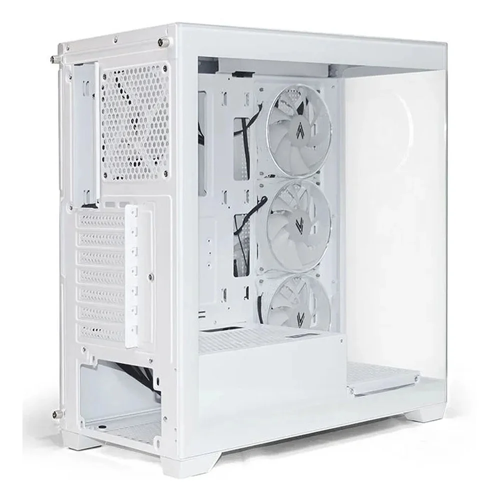Gabinete Gamer Aquário Hi Level Lv510wh - Vidro Temperado - 4 Coolers Inclusos - Atx - Branco Gabinete Gamer Aquário Hi Level Lv510wh - Vidro Temperado - 4 Coolers Inclusos - Atx - Branco