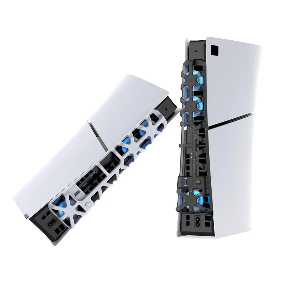 Cooler Fan Externo Com 3 Ventoinhas LED Compatível Com Ps5 Slim Branco