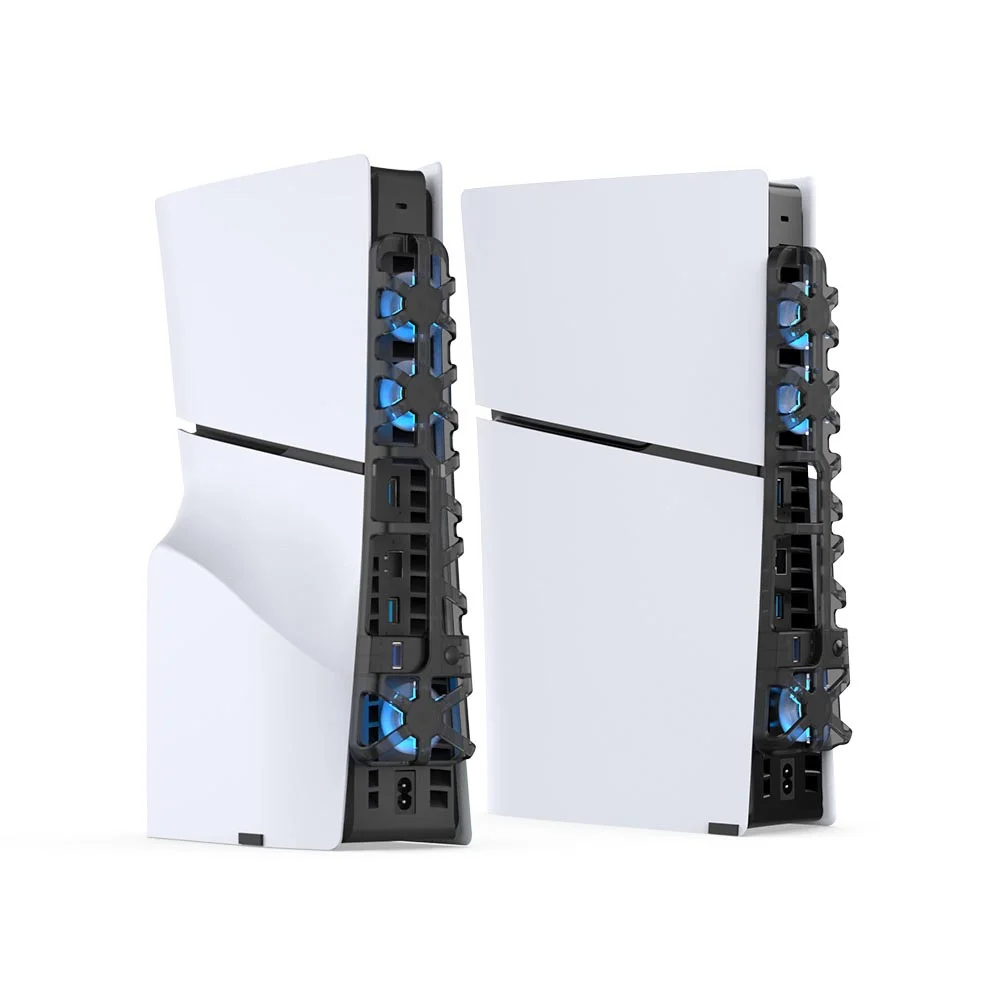 Cooler Fan Externo Com 3 Ventoinhas LED Compatível Com Ps5 Slim Branco