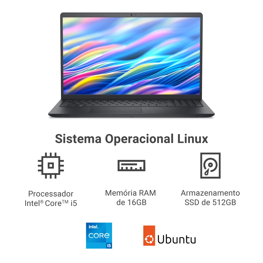 Notebook Dell 15 Dc15-i51334u-u70cc 15.6" Full Hd 13ª Gen Intel Core i5 16gb 512gb Linux Preto Garantia Local + C Care Notebook Dell 15 Dc15-i51334u-u70cc 15.6" Full Hd 13ª Gen Intel Core i5 16gb 512gb Linux Preto Garantia Local + C Care