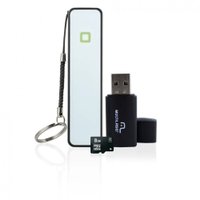 Kit Power Bank mais Pendrive e Cartão de Memória 8GB Multi