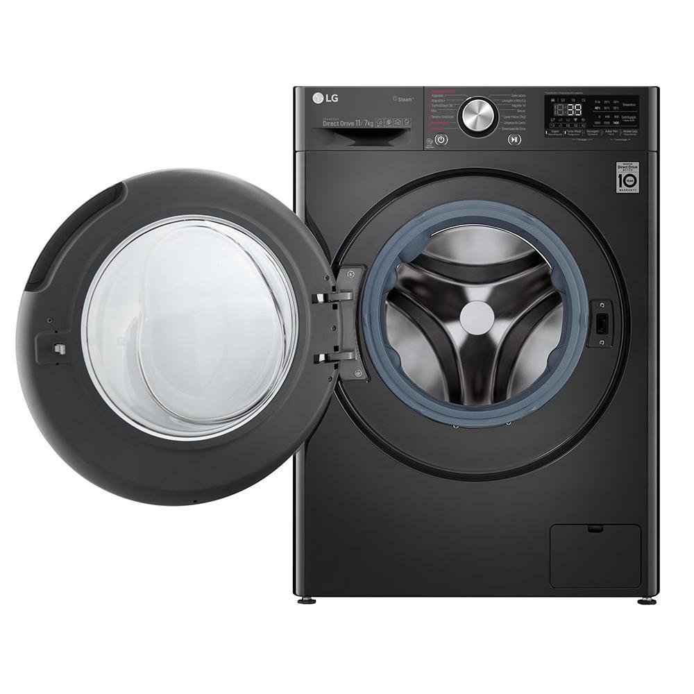 Lavadora E Secadora LG Smart Vc2, 11kg, Black Stainless, 220v, Cv9011ec4a
