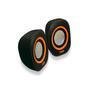 Caixa de Som Oex Mini 2.0 8W, Speaker Round SK100, Preto/Laranja
