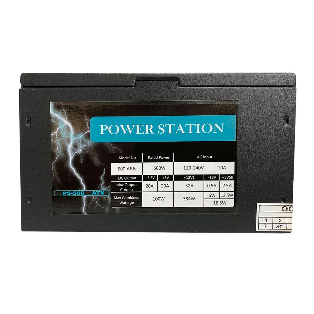 Fonte Power Station ATX, 500W, Bivolt, Preto - PS-500 Fonte Power Station ATX, 500W, Bivolt, Preto - PS-500
