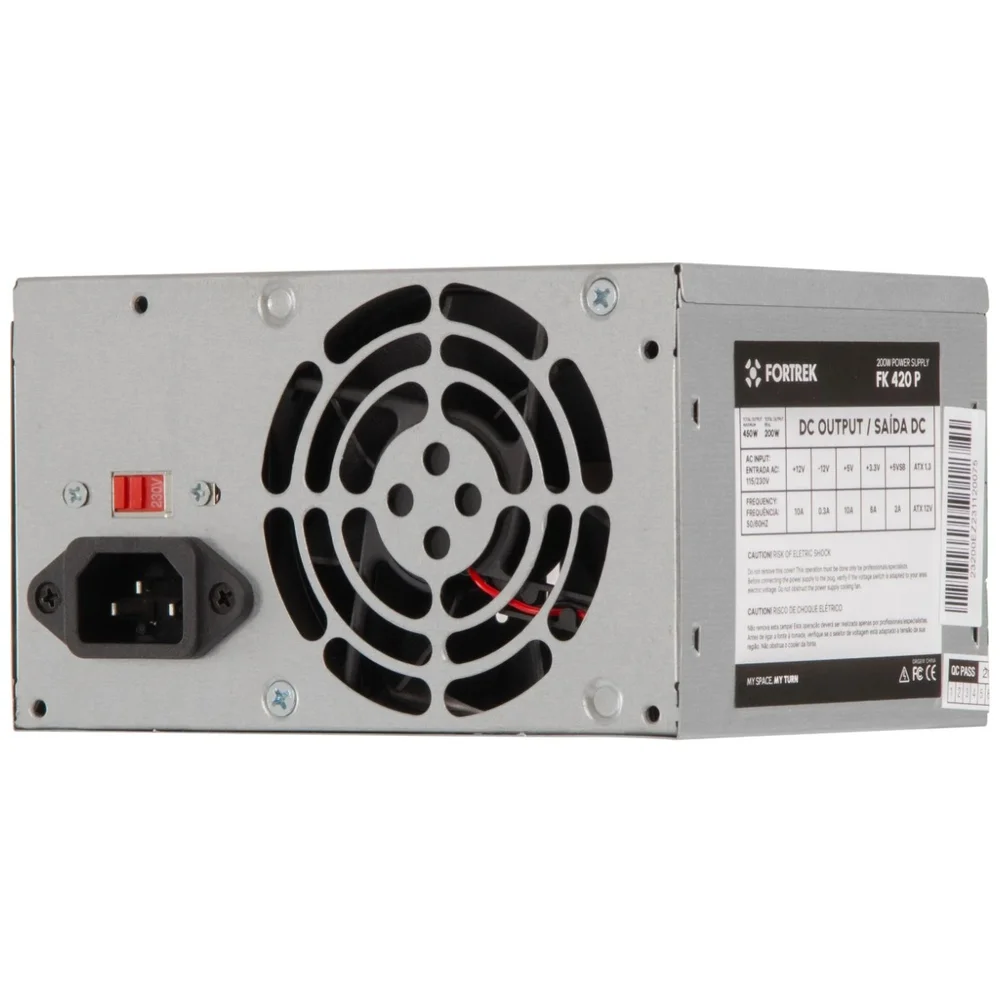 Fonte De Alimentação Fortrek Pws-2003, ATX, 200W, 20+4P, Sem Cabo, 115/230V - Fk420p Fonte De Alimentação Fortrek Pws-2003, ATX, 200W, 20+4P, Sem Cabo, 115/230V - Fk420p