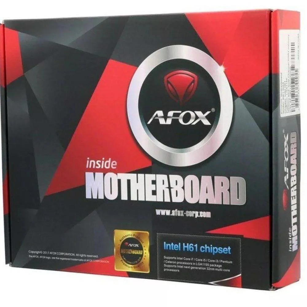 Placa-Mãe Afox, Intel H61 LGA 1155 2ª e 3ª Geração, mATX, DDR3 Até 16GB, VGA e HDMI - IH61-MA5 Placa-Mãe Afox, Intel H61 LGA 1155 2ª e 3ª Geração, mATX, DDR3 Até 16GB, VGA e HDMI - IH61-MA5
