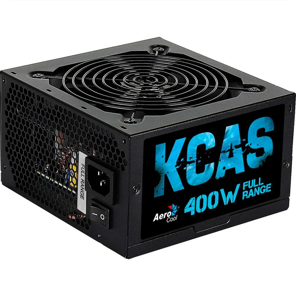 Fonte Aerocool Gamer, 400W, 80 Plus, PFC Ativo, White Full Range, KCAS Fonte Aerocool Gamer, 400W, 80 Plus, PFC Ativo, White Full Range, KCAS