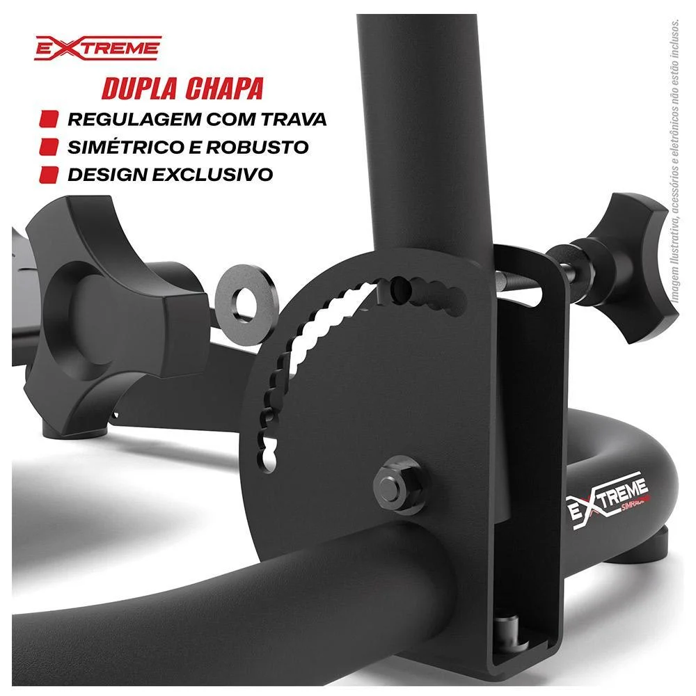 Suporte Para Volante Extreme Simracing SPRO, Preto, Logitech G27, G29, G920, G923, Fanatec, Thrustmaster, Simagic Suporte Para Volante Extreme Simracing SPRO, Preto, Logitech G27, G29, G920, G923, Fanatec, Thrustmaster, Simagic